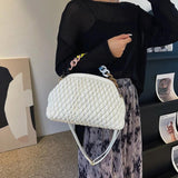 Women Crossbody Bag Quilted Shoulder Bag Acrylic Chain Clutch