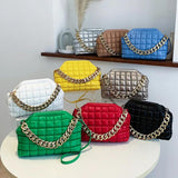Women Crossbody Bag Quilted Shoulder Bag Acrylic Chain Clutch