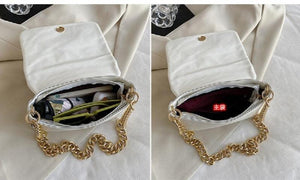 Women Clutches Thick chain Shoulder bags PU Leather Crossbody Bags