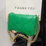 Women Clutches Thick chain Shoulder bags PU Leather Crossbody Bags