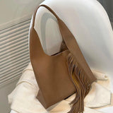 Women Tassel Bucket Bags Small Tote Shoulder Bags