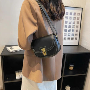 Vintage Canvas Saddle Bag Women Shoulder Crossbody Handbag