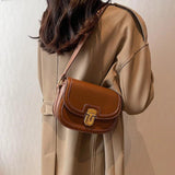 Vintage Canvas Saddle Bag Women Shoulder Crossbody Handbag