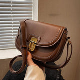 Vintage Canvas Saddle Bag Women Shoulder Crossbody Handbag