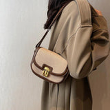 Vintage Canvas Saddle Bag Women Shoulder Crossbody Handbag