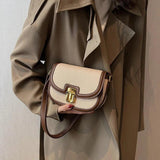 Vintage Canvas Saddle Bag Women Shoulder Crossbody Handbag