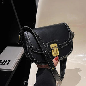 Vintage Canvas Saddle Bag Women Shoulder Crossbody Handbag