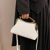 Vintage Women Shell Clip Small Totes Soft PU Leather Shoulder Bag