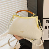 Vintage Women Shell Clip Small Totes Soft PU Leather Shoulder Bag