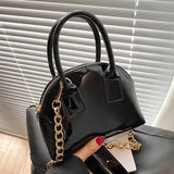 Women Orange Shell Bag Chain Messenger Bag Patent Leather Shoulder Bags Handbags