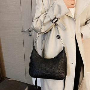 Women Soft PU Leather Underarm Bag Vintage Lady Handbags Chain Shoulder Bags