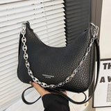 Women Soft PU Leather Underarm Bag Vintage Lady Handbags Chain Shoulder Bags