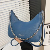 Women Soft PU Leather Underarm Bag Vintage Lady Handbags Chain Shoulder Bags