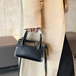 Women Beige Shoulder Bag Woven Handbag Clutch