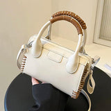 Women Beige Shoulder Bag Woven Handbag Clutch