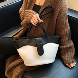 Women Leather Handbag Shoulder Bag Large Totes Solid Composite Bags