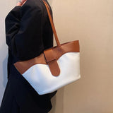 Women Leather Handbag Shoulder Bag Large Totes Solid Composite Bags