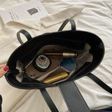Women Leather Handbag Shoulder Bag Large Totes Solid Composite Bags