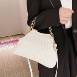 Women Fold Cloud Armpit Evening Clutch Green Silver Messenger Bags