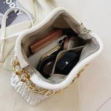 Women Fold Cloud Armpit Evening Clutch Green Silver Messenger Bags
