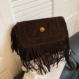 Vintage Suede Bohemian Fringe Tassel Shoulder Bag