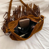 Vintage Suede Bohemian Fringe Tassel Shoulder Bag