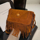 Vintage Suede Bohemian Fringe Tassel Shoulder Bag