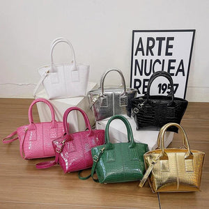 Green Patent Leather Small Shoulder Bag - Crossbody Messenger Handbag