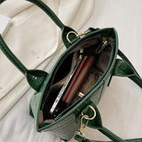 Green Patent Leather Small Shoulder Bag - Crossbody Messenger Handbag