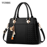 Women Messenger Tote Bag PU Leather Handbags Solid Crossbody Bags