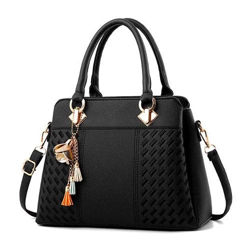 Women Messenger Tote Bag PU Leather Handbags Solid Crossbody Bags
