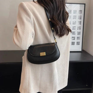 Women Flap Shoulder Bags Pu Leather Crossbody Bags Retro Lady Saddle Bags