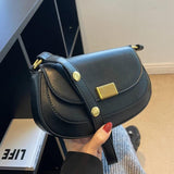 Women Flap Shoulder Bags Pu Leather Crossbody Bags Retro Lady Saddle Bags