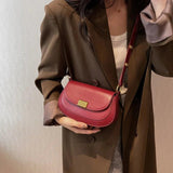 Women Flap Shoulder Bags Pu Leather Crossbody Bags Retro Lady Saddle Bags