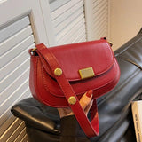 Women Flap Shoulder Bags Pu Leather Crossbody Bags Retro Lady Saddle Bags