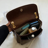 Retro Lady Chain Shoulder Bags Brown Green Red Crossbody Bags