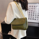 Retro Lady Chain Shoulder Bags Brown Green Red Crossbody Bags