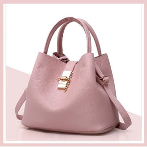 Women PU Leather Bucket Shoulder Bags Larger Capacity Crossbody