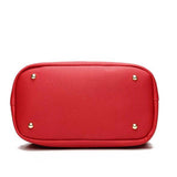Women PU Leather Bucket Shoulder Bags Larger Capacity Crossbody