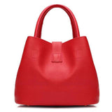 Women PU Leather Bucket Shoulder Bags Larger Capacity Crossbody