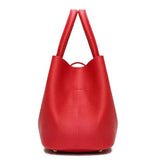 Women PU Leather Bucket Shoulder Bags Larger Capacity Crossbody
