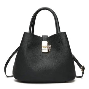 Women PU Leather Bucket Shoulder Bags Larger Capacity Crossbody