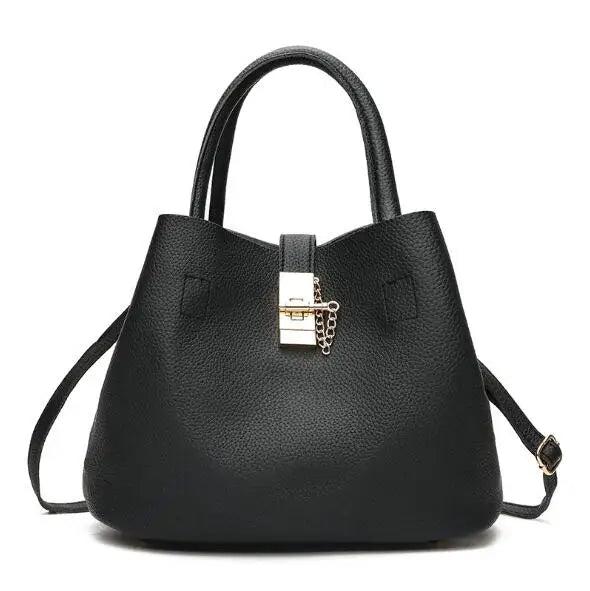 Women PU Leather Bucket Shoulder Bags Larger Capacity Crossbody