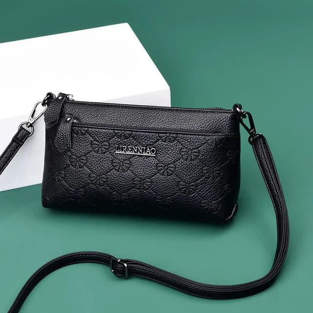 Leather Cross Body Shoulder Bag Clutch Purse