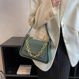 Vintage Women Shoulder Bag PU Leather Crossbody Bag Chain Small Square Flap Bag