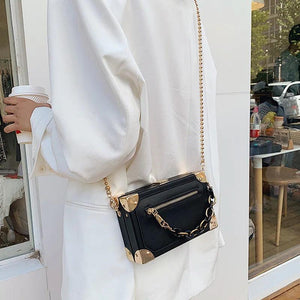 Women Acrylic Small Flap Box Bag Lady Chain Messenger Bag Orange Handbags