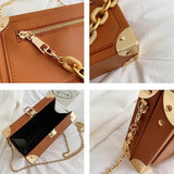 Women Acrylic Small Flap Box Bag Lady Chain Messenger Bag Orange Handbags