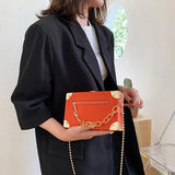 Women Acrylic Small Flap Box Bag Lady Chain Messenger Bag Orange Handbags