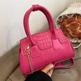 Green Stone Pattern PU Leather Handbag Purse Clutch Chain Shoulder Bag