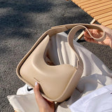 Green Pu Leather Shoulder Bag Lady Wide Strap Satchels Half Moon Bags